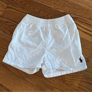 Ralph Lauren White Baby Shorts with Elastic Waist